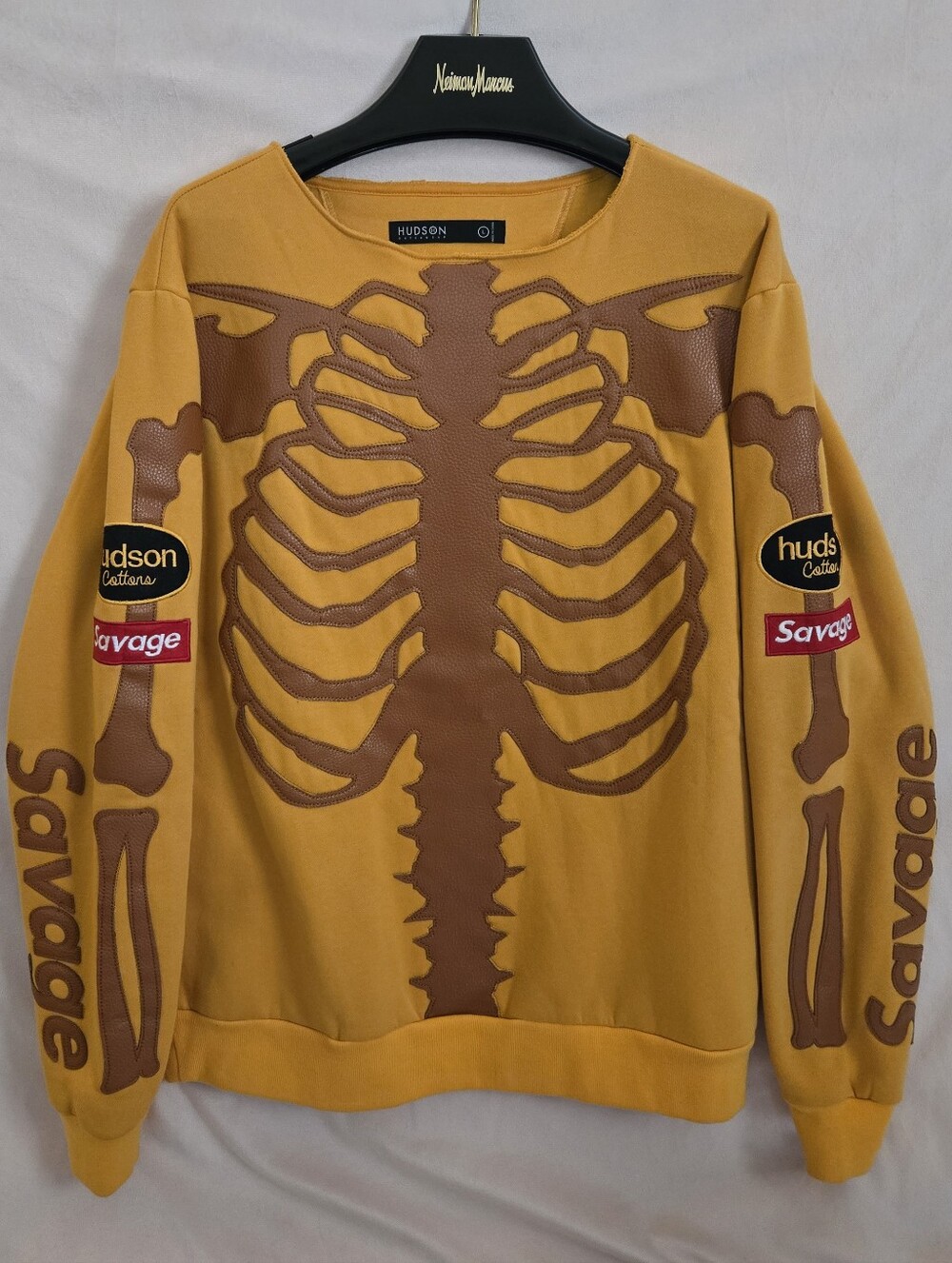 HUDSON LEATHERS x SAVAGE SKELETON BONES SWEATER